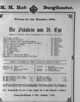 Theaterzettel (Oper und Burgtheater in Wien) 18761114 Seite: 1