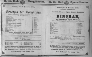 Theaterzettel (Oper und Burgtheater in Wien) 18761202 Seite: 1