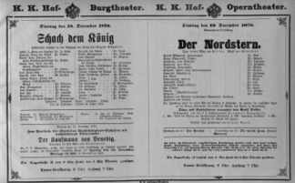 Theaterzettel (Oper und Burgtheater in Wien) 18761219 Seite: 1