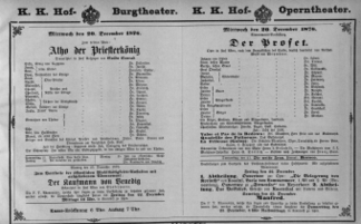 Theaterzettel (Oper und Burgtheater in Wien) 18761220 Seite: 1