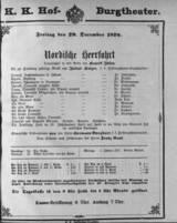 Theaterzettel (Oper und Burgtheater in Wien) 18761229 Seite: 1