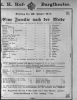 Theaterzettel (Oper und Burgtheater in Wien) 18770130 Seite: 1