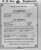 Theaterzettel (Oper und Burgtheater in Wien) 18770313 Seite: 1