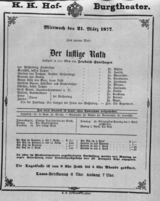 Theaterzettel (Oper und Burgtheater in Wien) 18770321 Seite: 1