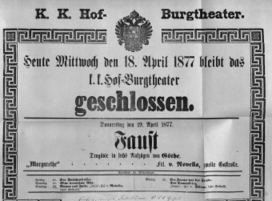 Theaterzettel (Oper und Burgtheater in Wien) 18770418 Seite: 1