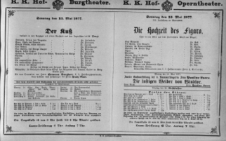 Theaterzettel (Oper und Burgtheater in Wien) 18770513 Seite: 1