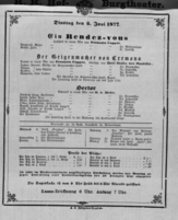 Theaterzettel (Oper und Burgtheater in Wien) 18770605 Seite: 1