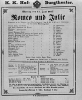 Theaterzettel (Oper und Burgtheater in Wien) 18770611 Seite: 1
