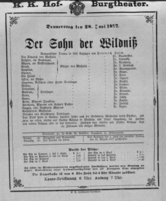 Theaterzettel (Oper und Burgtheater in Wien) 18770628 Seite: 1