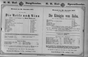 Theaterzettel (Oper und Burgtheater in Wien) 18770926 Seite: 1