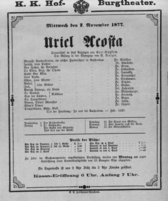Theaterzettel (Oper und Burgtheater in Wien) 18771107 Seite: 1