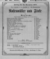 Theaterzettel (Oper und Burgtheater in Wien) 18771116 Seite: 1