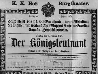 Theaterzettel (Oper und Burgtheater in Wien) 18780208 Seite: 1