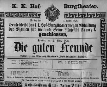 Theaterzettel (Oper und Burgtheater in Wien) 18780301 Seite: 1