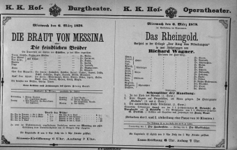 Theaterzettel (Oper und Burgtheater in Wien) 18780306 Seite: 1
