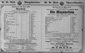 Theaterzettel (Oper und Burgtheater in Wien) 18780317 Seite: 1