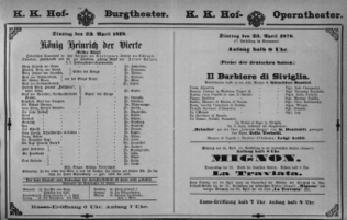Theaterzettel (Oper und Burgtheater in Wien) 18780423 Seite: 2