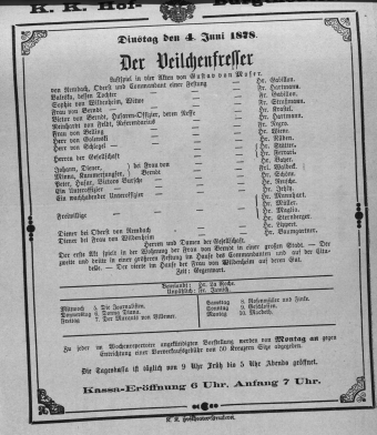 Theaterzettel (Oper und Burgtheater in Wien) 18780604 Seite: 1