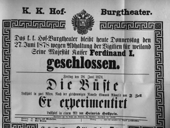 Theaterzettel (Oper und Burgtheater in Wien) 18780627 Seite: 1