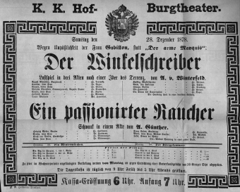 Theaterzettel (Oper und Burgtheater in Wien) 18781228 Seite: 2