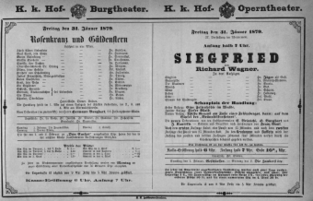 Theaterzettel (Oper und Burgtheater in Wien) 18790131 Seite: 1