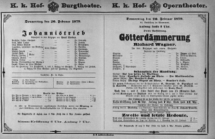 Theaterzettel (Oper und Burgtheater in Wien) 18790220 Seite: 1