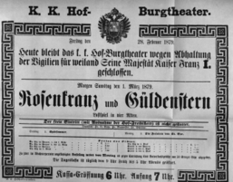 Theaterzettel (Oper und Burgtheater in Wien) 18790228 Seite: 1