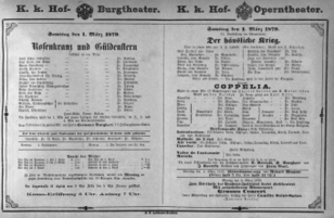 Theaterzettel (Oper und Burgtheater in Wien) 18790301 Seite: 1