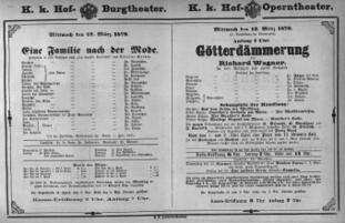 Theaterzettel (Oper und Burgtheater in Wien) 18790312 Seite: 1