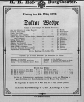 Theaterzettel (Oper und Burgtheater in Wien) 18790318 Seite: 1