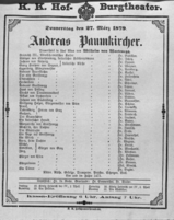 Theaterzettel (Oper und Burgtheater in Wien) 18790327 Seite: 1