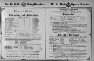 Theaterzettel (Oper und Burgtheater in Wien) 18790502 Seite: 1