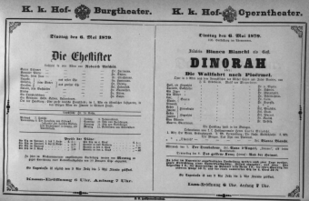 Theaterzettel (Oper und Burgtheater in Wien) 18790506 Seite: 1