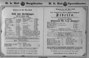 Theaterzettel (Oper und Burgtheater in Wien) 18790510 Seite: 1