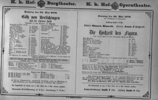 Theaterzettel (Oper und Burgtheater in Wien) 18790525 Seite: 1