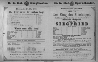 Theaterzettel (Oper und Burgtheater in Wien) 18790528 Seite: 1