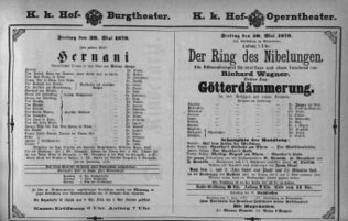 Theaterzettel (Oper und Burgtheater in Wien) 18790530 Seite: 1