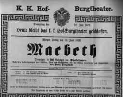 Theaterzettel (Oper und Burgtheater in Wien) 18790612 Seite: 1