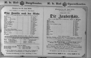 Theaterzettel (Oper und Burgtheater in Wien) 18790615 Seite: 1