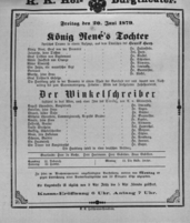 Theaterzettel (Oper und Burgtheater in Wien) 18790620 Seite: 1