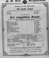 Theaterzettel (Oper und Burgtheater in Wien) 18790624 Seite: 1