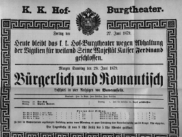 Theaterzettel (Oper und Burgtheater in Wien) 18790627 Seite: 1