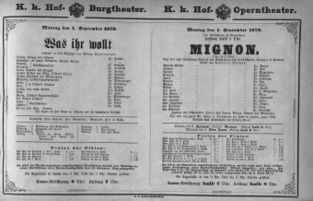 Theaterzettel (Oper und Burgtheater in Wien) 18790901 Seite: 2