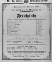 Theaterzettel (Oper und Burgtheater in Wien) 18790912 Seite: 1