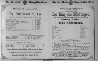 Theaterzettel (Oper und Burgtheater in Wien) 18790915 Seite: 1