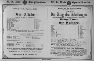 Theaterzettel (Oper und Burgtheater in Wien) 18790916 Seite: 1