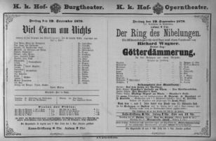 Theaterzettel (Oper und Burgtheater in Wien) 18790919 Seite: 1