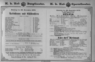 Theaterzettel (Oper und Burgtheater in Wien) 18790920 Seite: 1