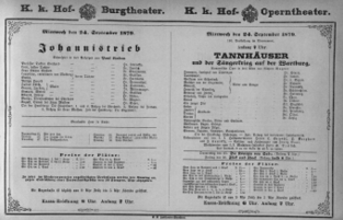 Theaterzettel (Oper und Burgtheater in Wien) 18790924 Seite: 1