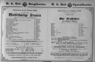Theaterzettel (Oper und Burgtheater in Wien) 18791009 Seite: 1
